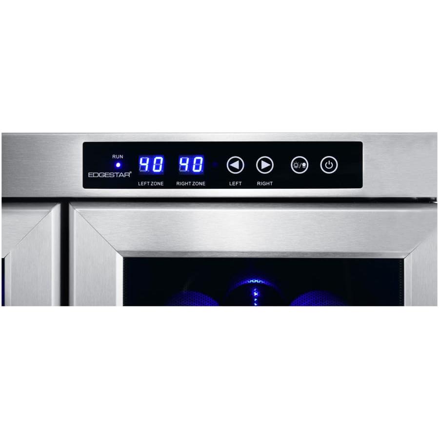 EdgeStar 24 Inch Wide 36 Bottle Built-In Wine Cooler with Dual Cooling Zones and French Doors - My Store